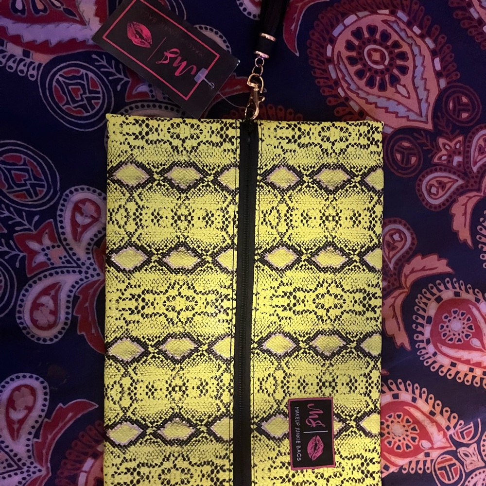 Yellow and Black Cosmetic Bag